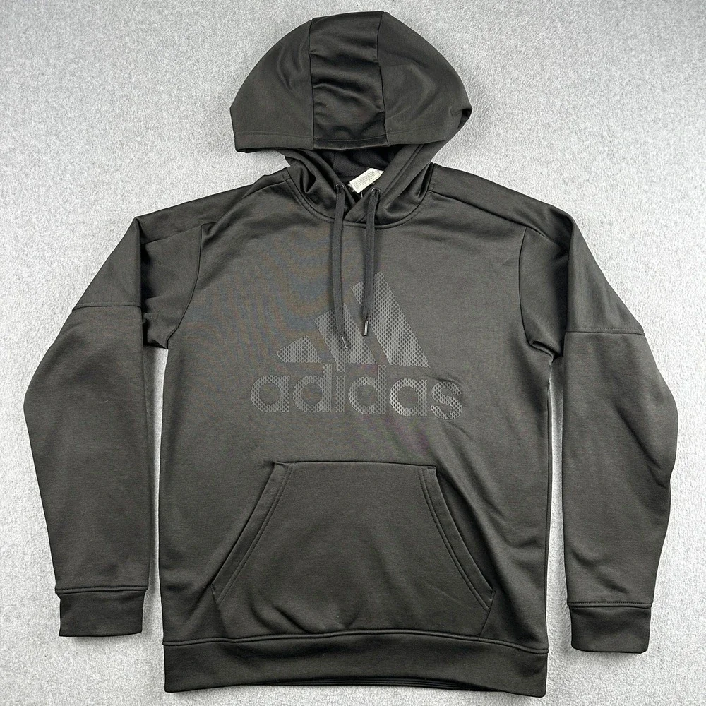 Adidas Hoodie Mens Medium‎ Black Climawarm BQ8760 Pullover Athletic Sweatshirt
